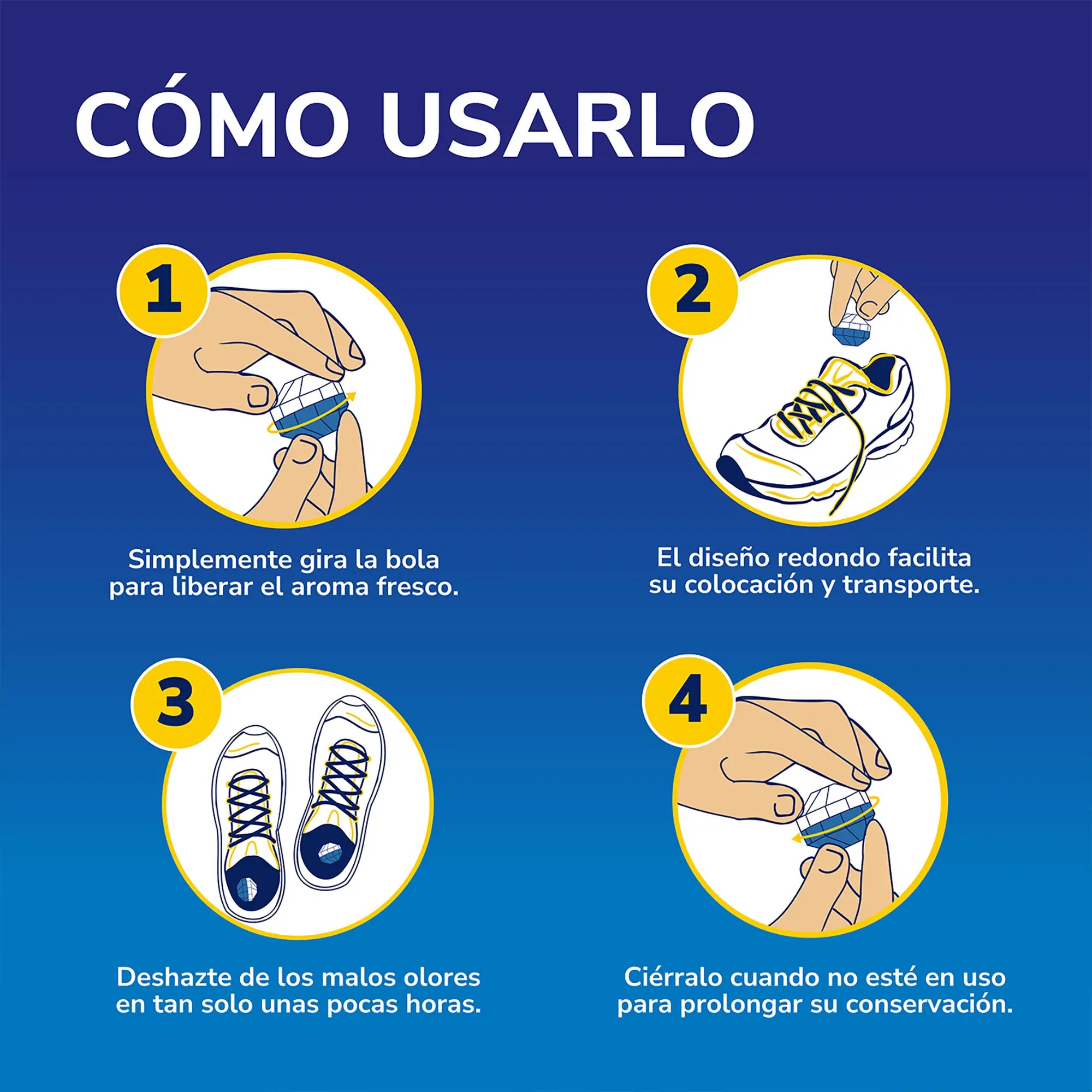 Dr. Scholl's Bolas desodorantes x4