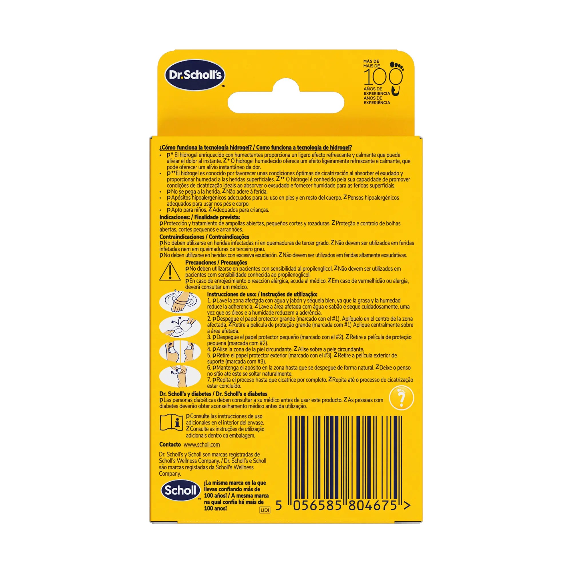 Dr. Scholl's Apósitos de grado médico para ampollas abiertas, cortes y rozaduras con tecnología de hidrogel x6